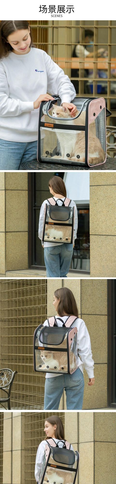 Wholesale Comfort Transparent Capsule Pet Backpack Carrier Bag for Small Animals