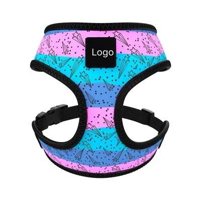 Factory OEM Custom Logo Customized Pattern Adjustable Soft Mesh Padded Reversible Dog Harness