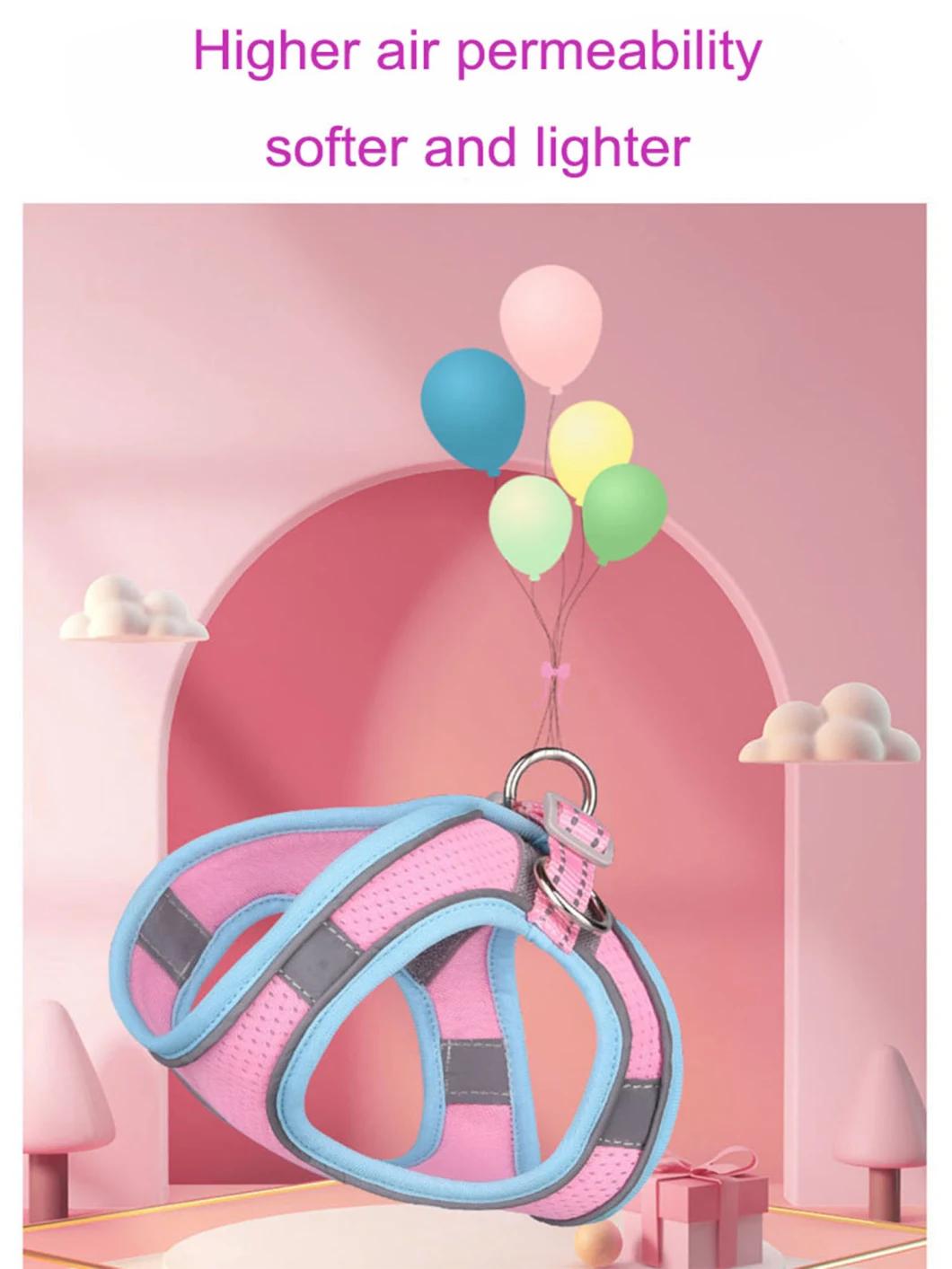 Fashionable Multicolor Reflective Dog Harness with Matching Pet Leash