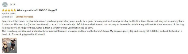 Hands-Free Easy Grip Rubber Handle Professional Leash for Running with Dog
