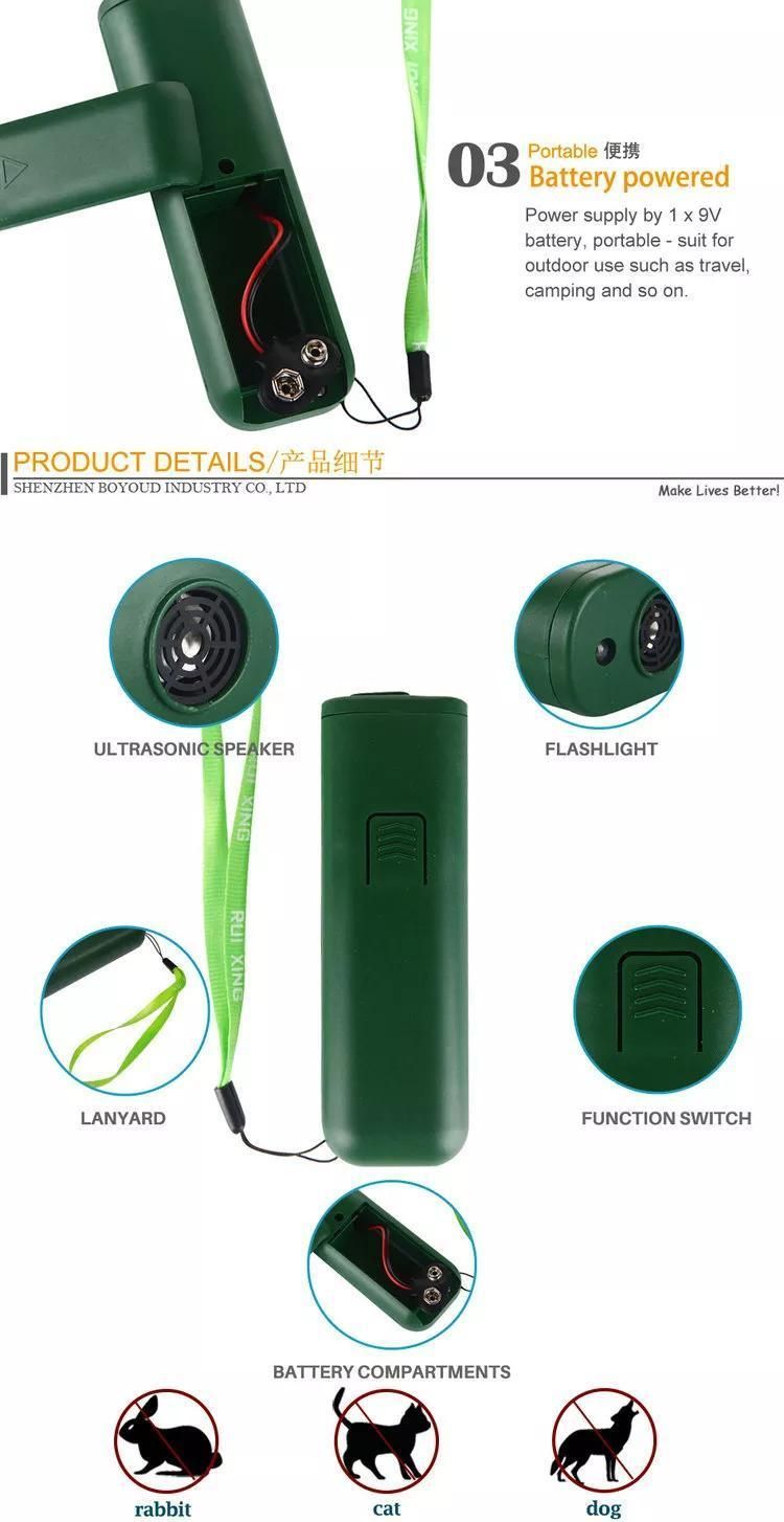 Gonjimini 9V Battery Powerful Electronic LED Ultrasonic Dog Chaser Repellent Pest Control1 Buyer