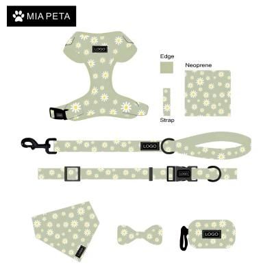 Best Seller Professional Pet Supplies Custom Design Adjustable Reversible Dog Collar Leash Bandana and Harness