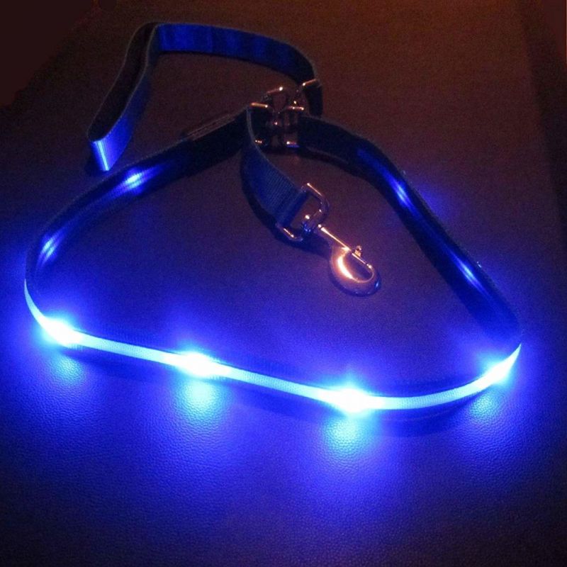 Water Resistant LED Dog Leash - USB Rechargeable Flashing Light, 4FT & 6 FT