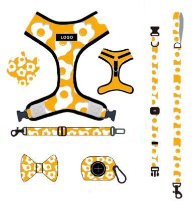 Dog Harness and Leash Set Personalized Pet Harness Bow-Knot Design Cute Factory Soft Mesh for Dogs Polyester Pet Accessories