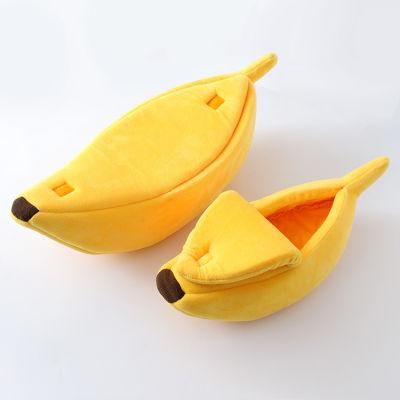 Wholesale Durable Fluffy Warm Banana Boat Plush Sleep Dog Pet Cat Bed