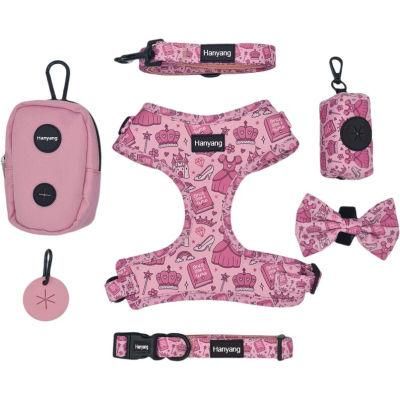 OEM/ODM Dog Products Sublimation Print Pet Harness Leash Treat Bag Accessories Set Custom Logo Pet Supply Dog Chest Harness