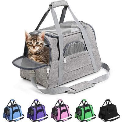 Stylish Portable Breathable Waterproof Tote Shoulder Pet Travel Bag Multi-Functional Expandable Dog Carrier Bags