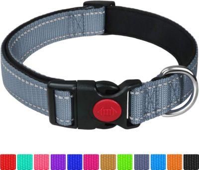Soft Neoprene Padded Adjustable Dog Collar with Safety Locking Buckle