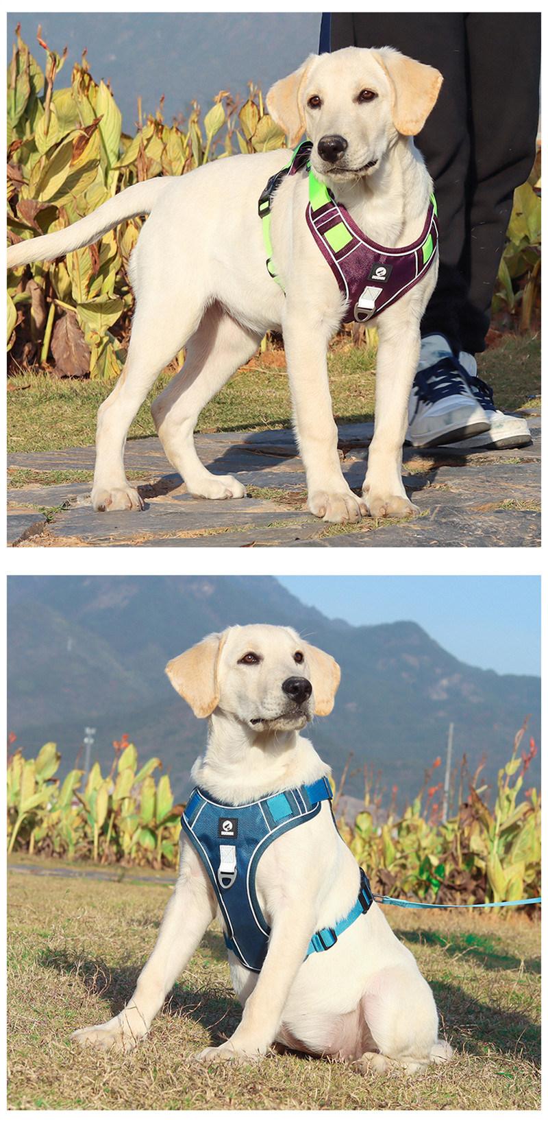 2022 New Products Pet Supplies Dog Harness Reflective Oxford Vest Soft Breathable Mesh Padded for Small Medium Large Dogs