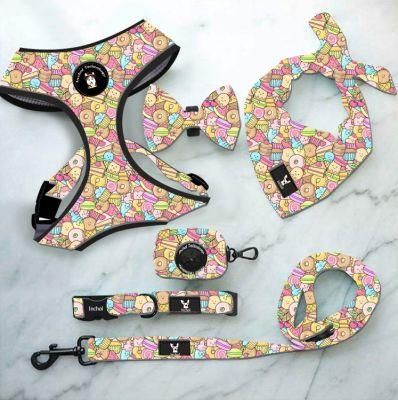 High Quality Pet Supplies Custom Print Dog Harness Belt and Leash Set Dog Accessories Breathable /Epidemic Price
