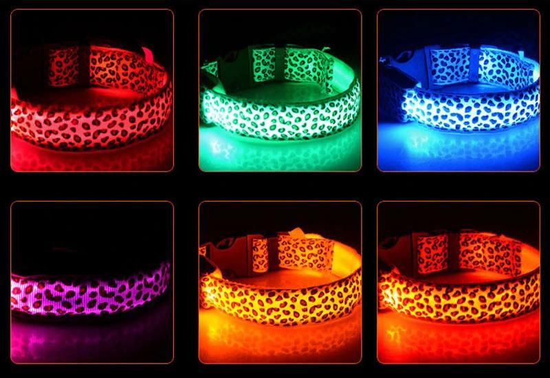 Leopard LED Lighting Dog Collar Dog Product Pet Products