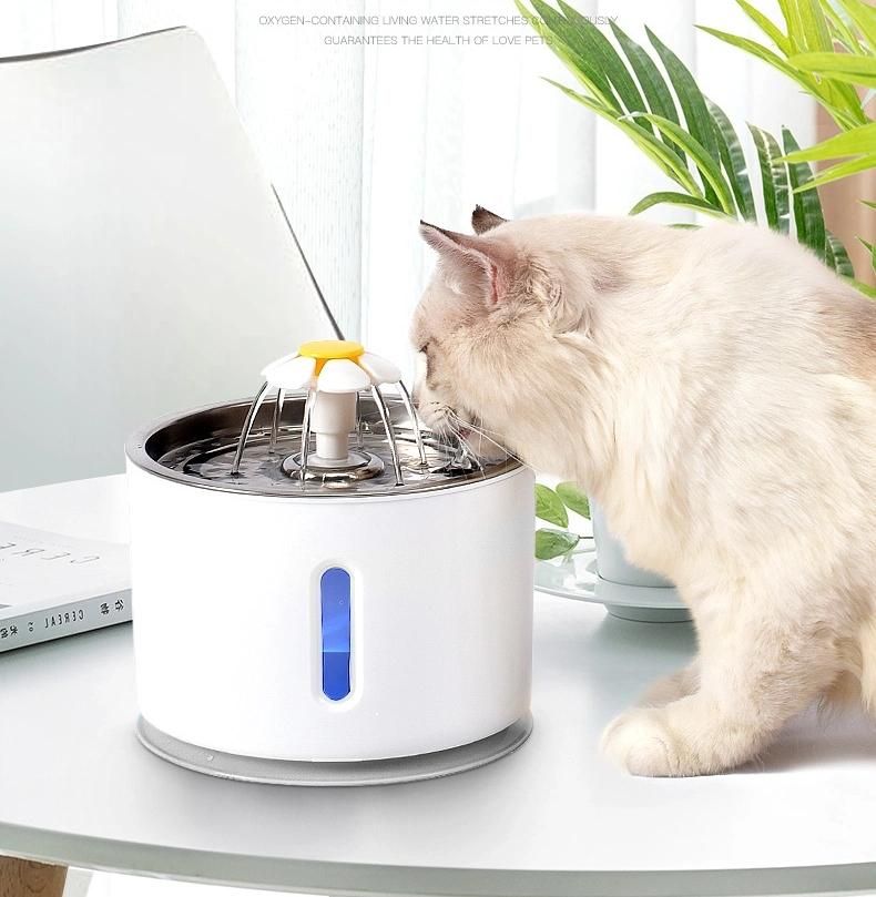 Customize OEM ODM 2.4L Automatic Pet Stainless Steel Flower Water Fountain