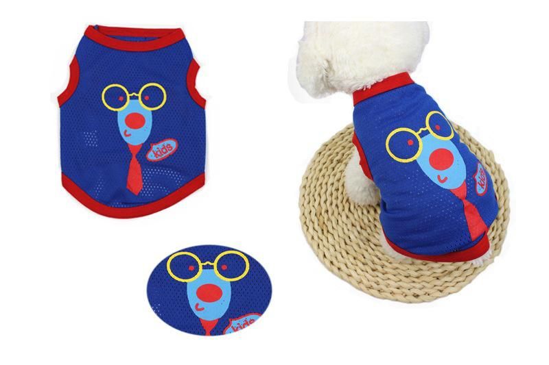 Spring Summer New Cat Dog Clothing Breathable Mesh Printed Vest Teddy Pet Dog Cloth Wholesale
