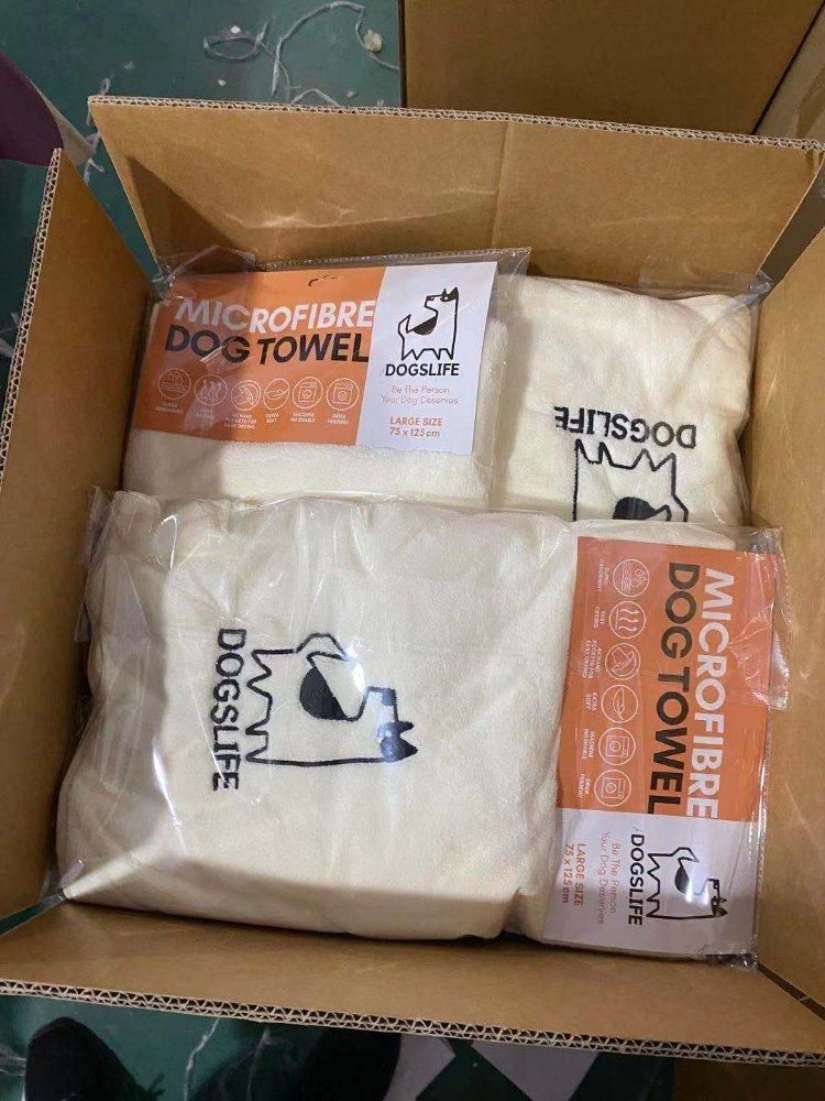 Custom Wholesale Logo Super Absorbent Quick Dry 400GSM Dog Cleaning Microfiber Towels for Pet Bathrobe Towel