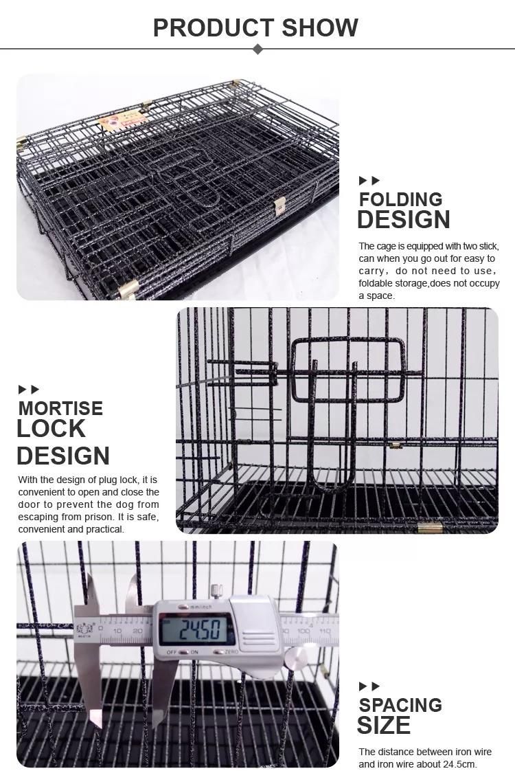 Factory Wholesale Single-Door Folding Metal Dog Crate Pet Kennel with Tray Small Black Indoor Dog Cages