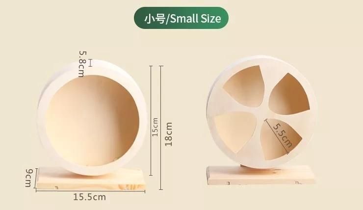Pets Exercise Wheel Hamster Wooden Mute Running Silent Spinner Wheel Play Toy for Small Animals