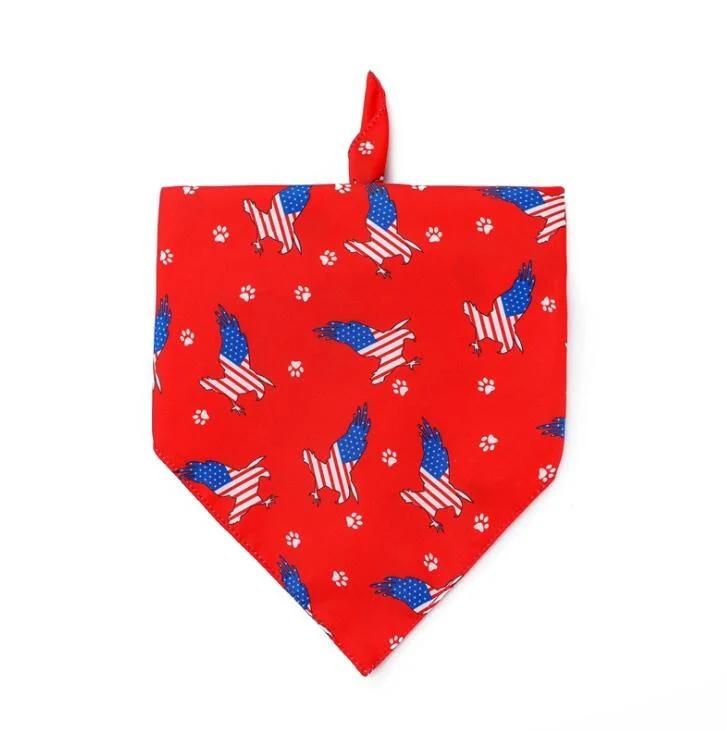 USA Flag Dog Bandanas Large American Flags Scarfs for Big Medium Small Dogs, Pets Bib