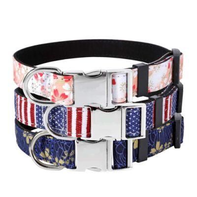 Amazon Popular Pet Safe Neoprene Padded with Metal Buckle, Comfort Pattern Printed Adjustable Dog Collar