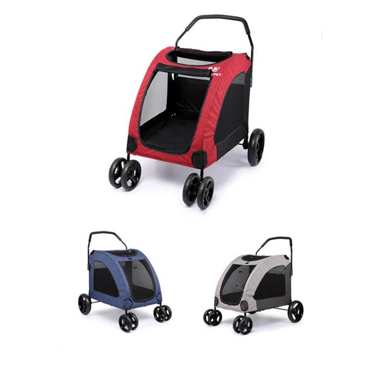 Multifunctional Pet Carrier 4 Wheels Dog Travel Stroller Rolling Bag