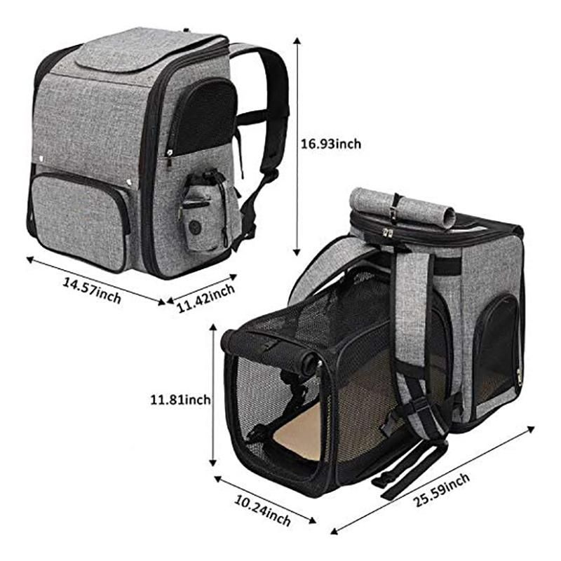 Custom Lightweight Expandable Ventilated Travel Pet Carrier Backpack for Hiking