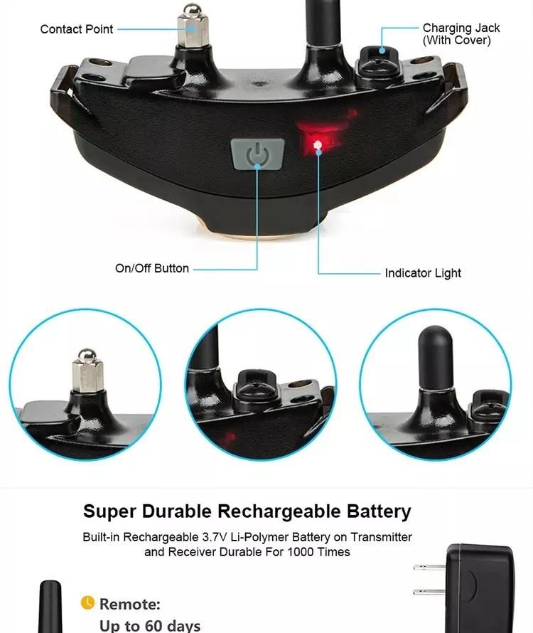 Electric Operated Dog Shock Collar Dog Shock Rechargeable Remote Dog Training Collar