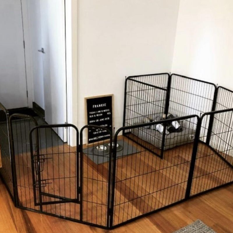 Customize OEM ODM Pet Supplier Outdoor Cheap Metal Playpen Dog Cage Foldable Crate Fence