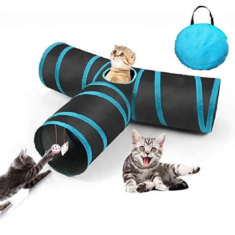 Cat Play Tube with Ringing Ball Toy Foldable Tunnel