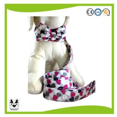 Fashionable Customized Printed Adjustable Pet Dog Collar with Bowtie