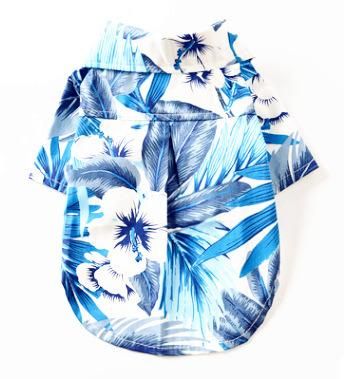 Hawaiian Style Cotton Pet Cats T-Shirt Dog Clothes Summer Printed Hawaiian Shirt for Small Medium Large Dogs