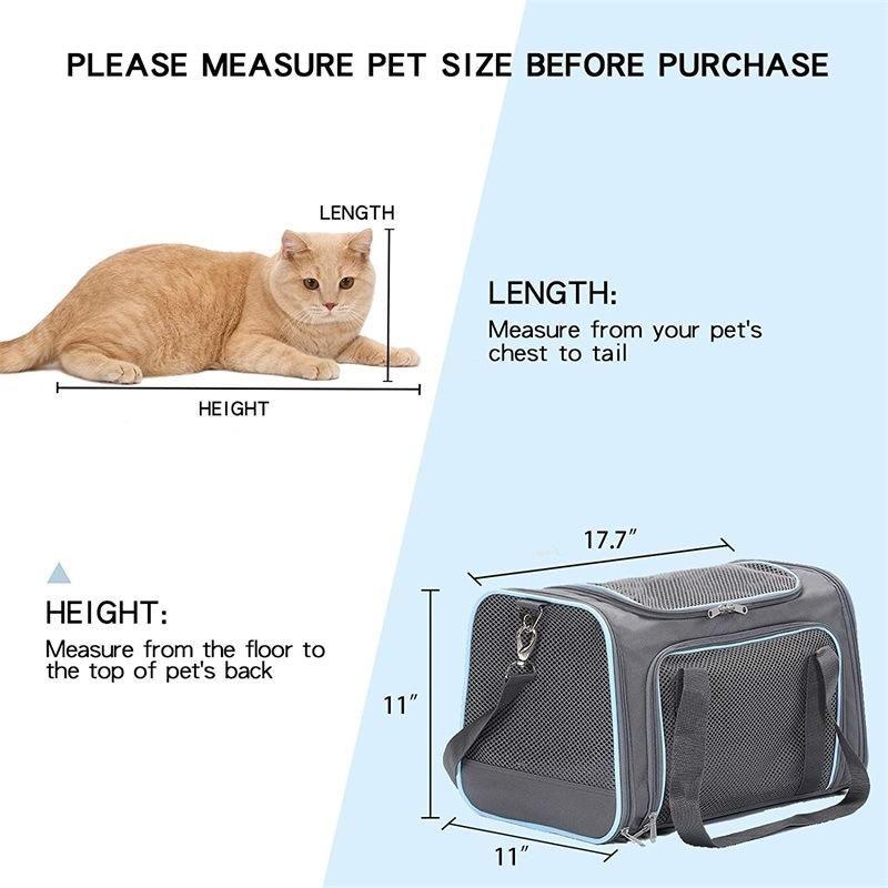 Hot Sale Airline Approved Soft Sided Bag for Cats and Dogs Portable Cozy Travel Pet Carrier Bag