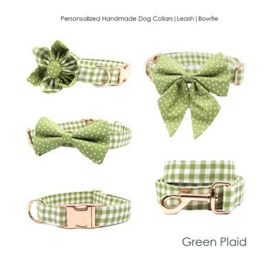 Dog Collars Personalized Handmade Different Bowtie and Florwer with Collar Accessories