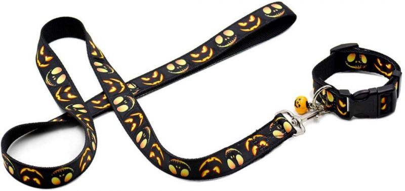 Halloween Dog Collar and Leash Set with Cute Bell