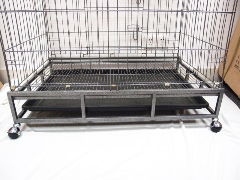 Hot Sale Good Quality Folding Iron Animal Pet Cat Cage with Two Doors