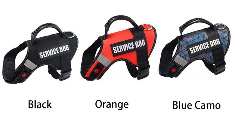 Adjustable and Reflective Plus Breathable/Heavy Duty Customized Patch Support Dog Harness for Working Dogs