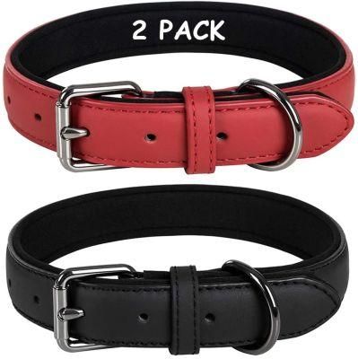 Durable Adjustable Leather Pet Collars for Small Medium Large Dogs