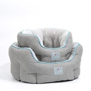 Winter Round Short Plush Cat and Dog Pet Bed with Mat Is Desirable