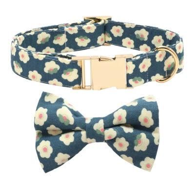 Personalized Pattern Designs Puppy Collar Leash Bowtie Set Custom Dog Collar Leash