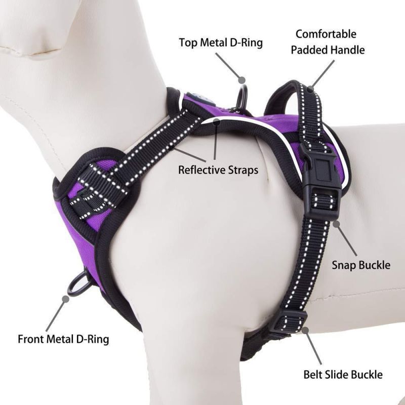 Heavy Duty Luxury Reflective No Pull Personalized Adjustable Pet Harness