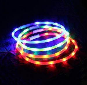 USB Powered LED Dog Collar Rechargeable Light up Dog Safety Collar