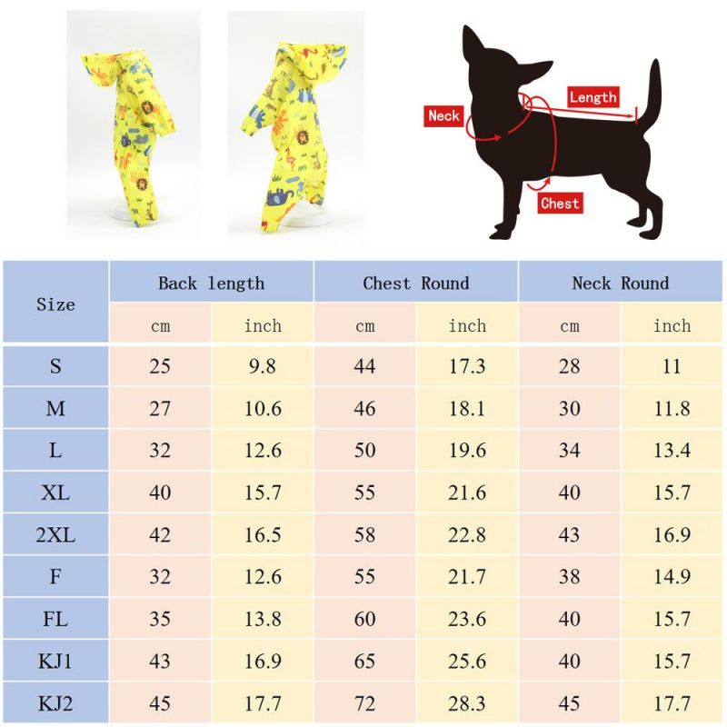 Good Quality Colorful Print Cute Pet Recycled Pet Raincoat Hoodie