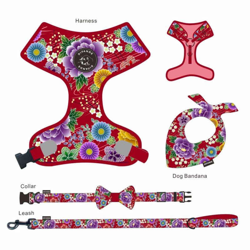 Custom Soft No Pull Pet Vest Adjustable Reversible Designer Dog Harness Leash Collar Set Dog Harness Manufacture