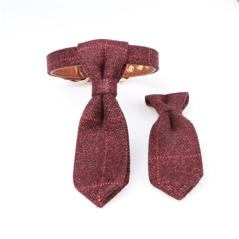 British Pet Tie PU Dog Tie Collar Dog Cat Collar Supplies