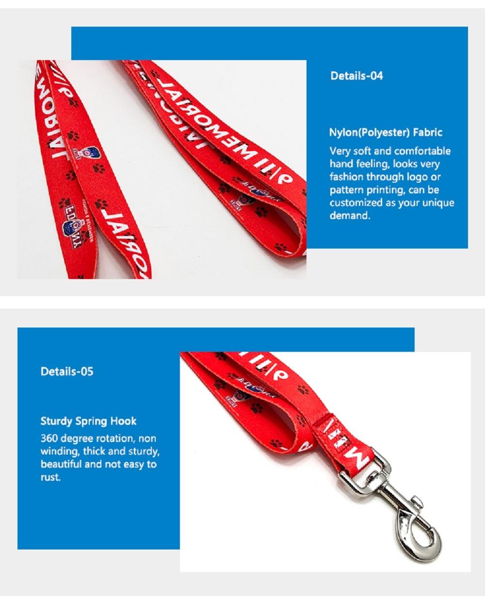 Popular Sublimation Printing 100% Polyester Custom Dog Leash