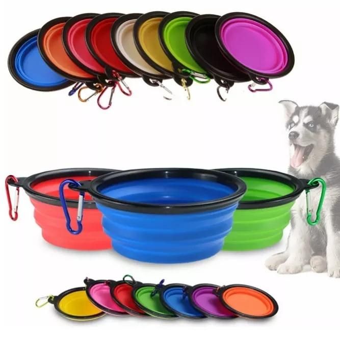 Hot Sale Silicone Folding Portable Travel Collapsible Pet Dog Bowl