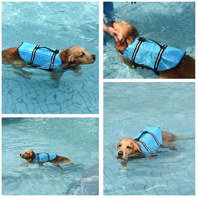 Dogs Waterproof Adjustable Life Jacket Pets Vacation Safety Vest with Reflective Swimsuit