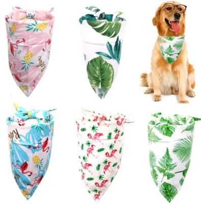 Leaf Plant Triangle Pet Bibs Reversible Triangle Saliva Towel Collar Scarf for Dogs Cats Pets