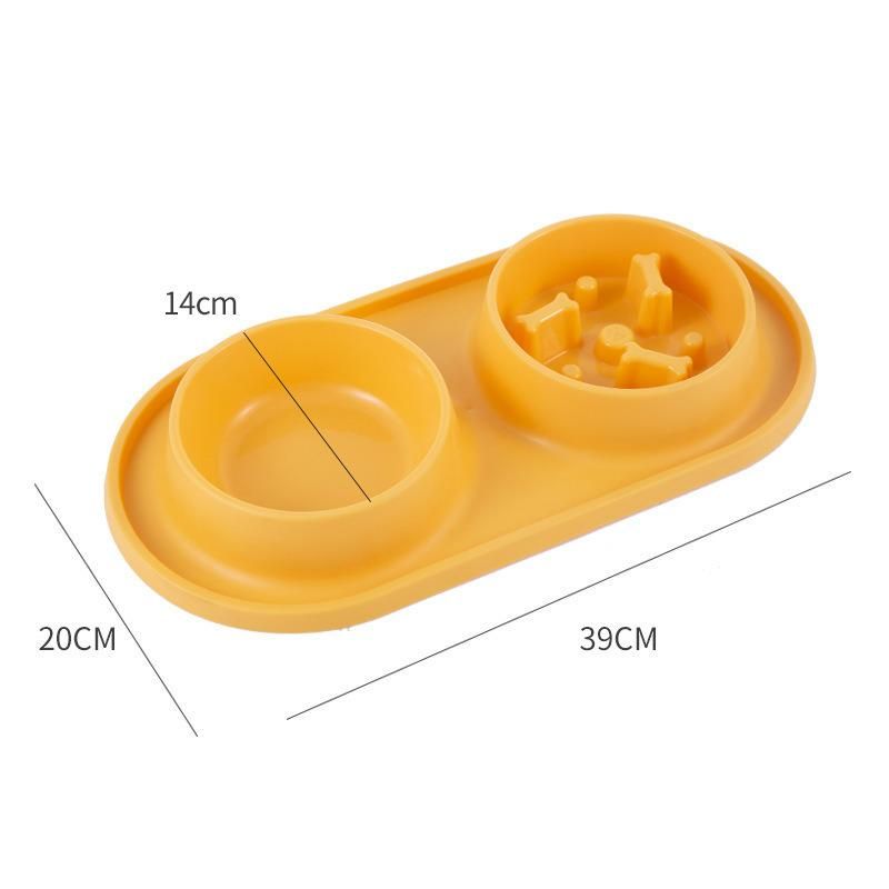 Pet Supply Durable Pet Dog Cat Double Bowl Colorful Pet Products