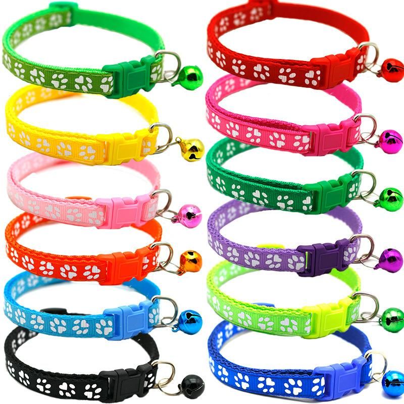 Adjustable Buckle Cat Collar Pet Accessories Colorful Cute Bell Pet Collar