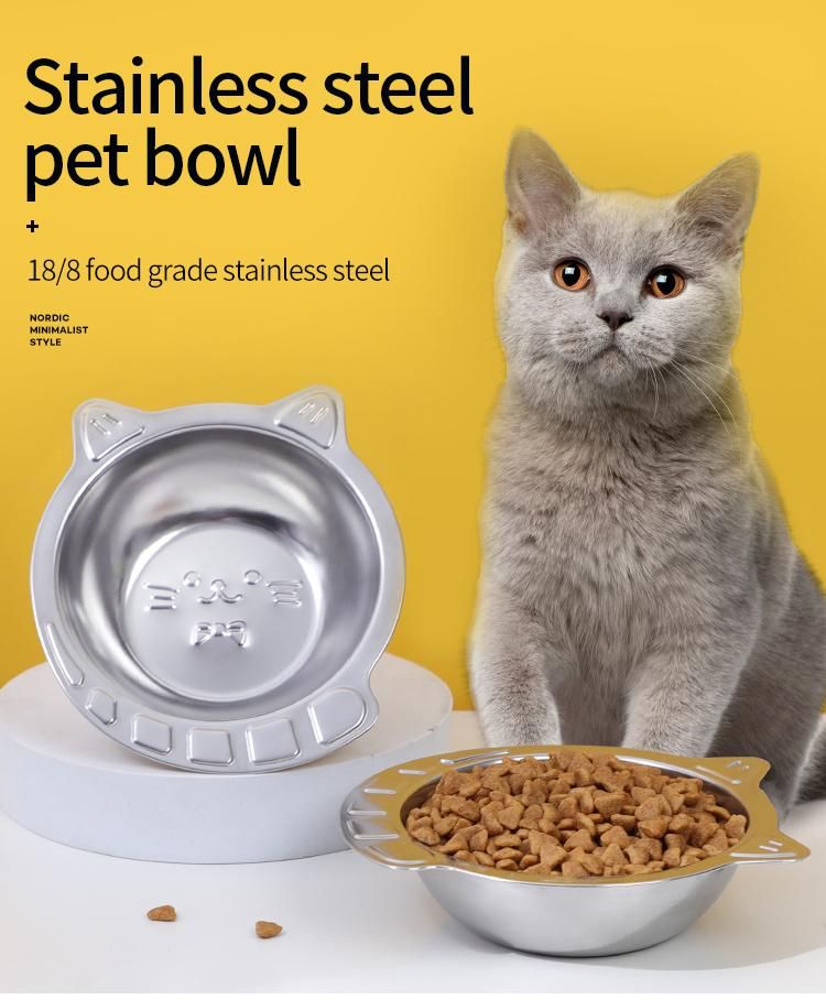 Original Patent Design 304 Stainless Steel Cat Dog Pet Food Drinking Feder Bowl