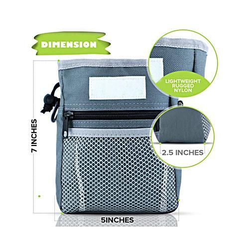 Dog Treat Training Pouch - Easily Carries Pet Toys, Kibble, Treats - Built-in Poo Bag Dispenser Bag